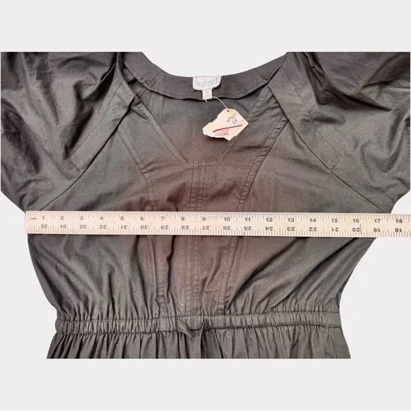 Drawstring Tiered Midi Dress in Charcoal Gray - Picture 5 of 5